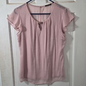 Apostrophe Pink Flutter Sleeve Blouse